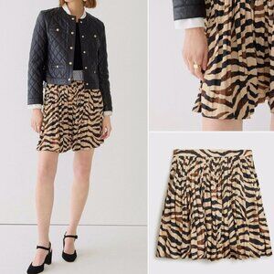 J.Crew Featherweight Satin Mini Skirt Zebra Stripe Size 8!